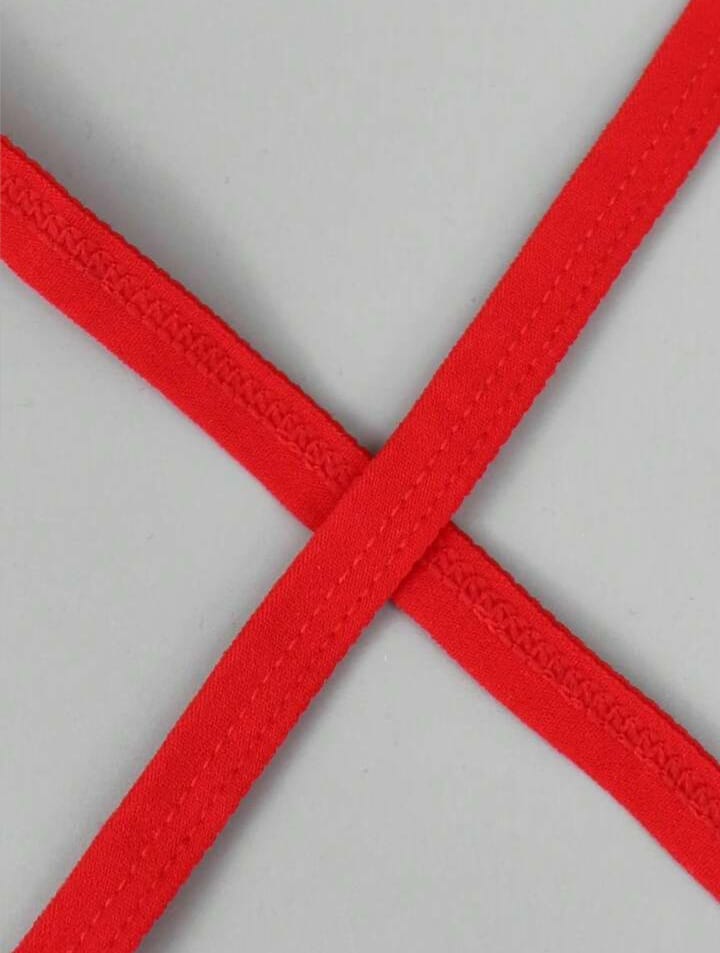 Men's Fashionable Spaghetti Strap White Bow Tie Lace Rose Trim Men's Briefs